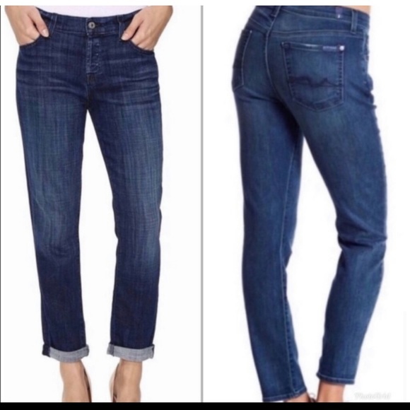 7 For All Mankind/7FAM Slimmy Straight Leg Jeans dark wash size 34